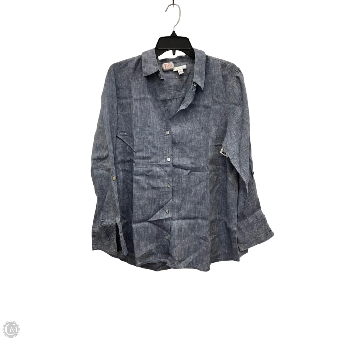 Blouse Long Sleeve By J. Jill In Blue Denim, Size: M