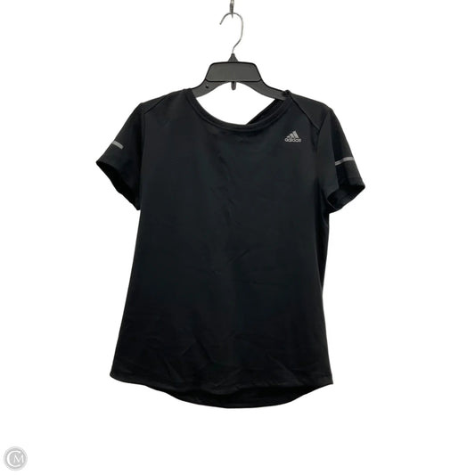 Athletic Top Short Sleeve By Adidas In Black, Size: L
