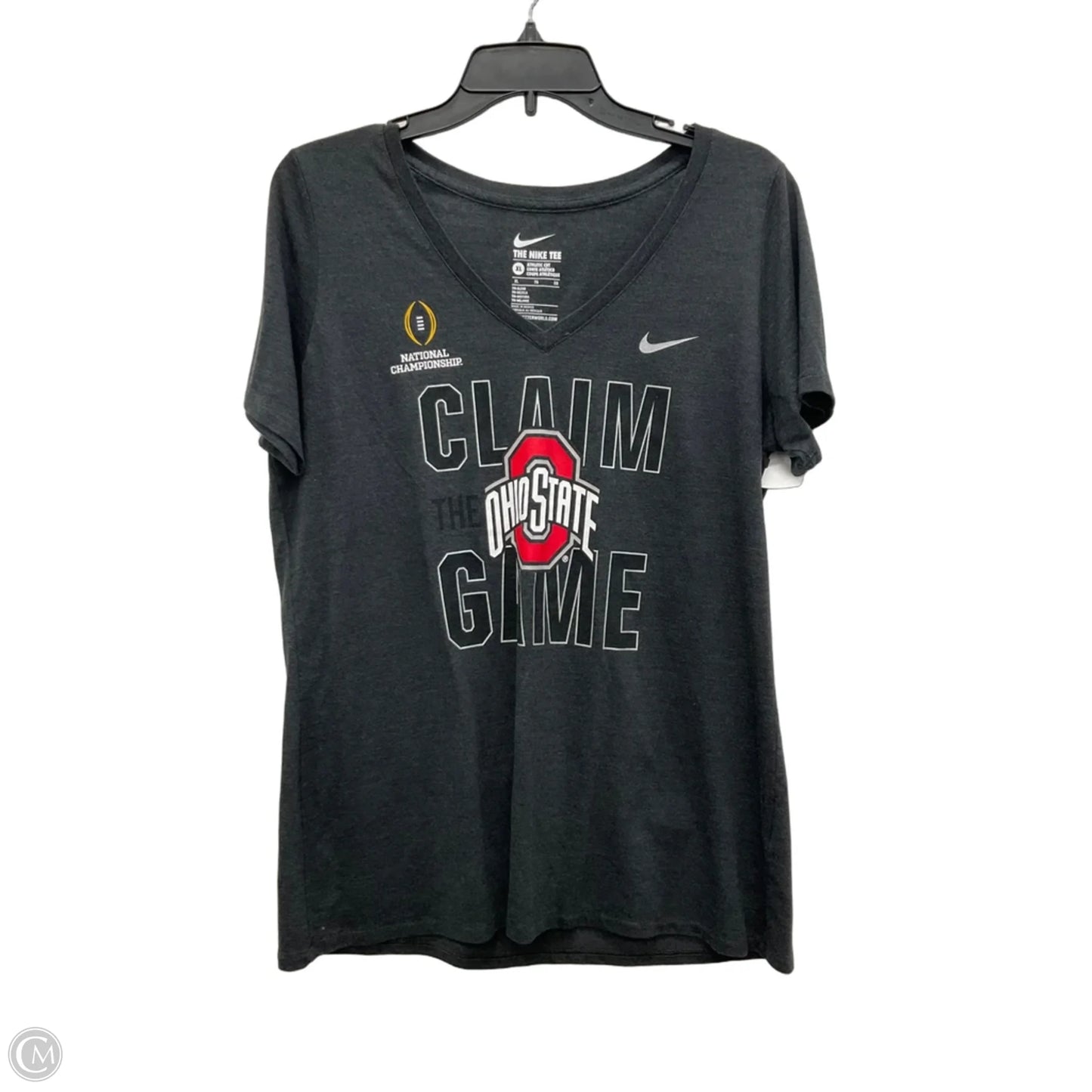 Athletic Top Short Sleeve By Nike In Grey, Size: Xl