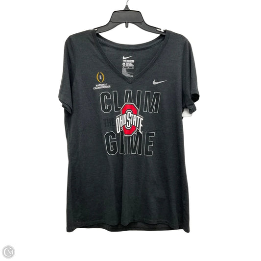 Athletic Top Short Sleeve By Nike In Grey, Size: Xl