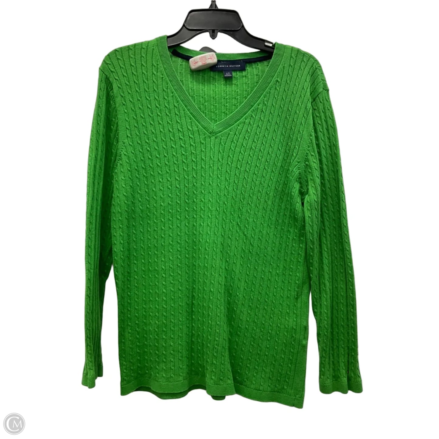 Top Long Sleeve By Tommy Hilfiger In Green, Size: L