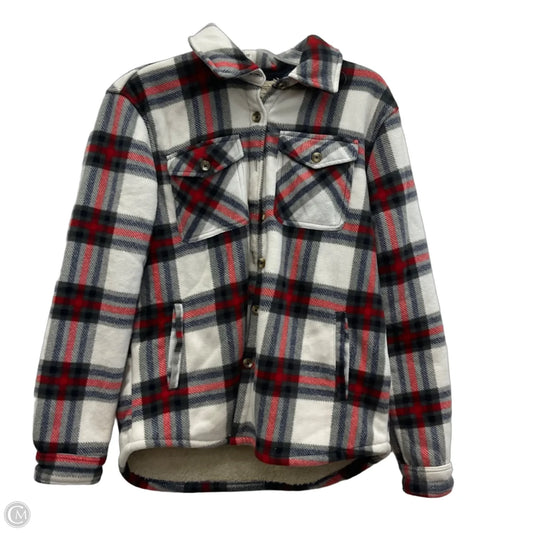Jacket Shirt By Sage In Plaid Pattern, Size: S