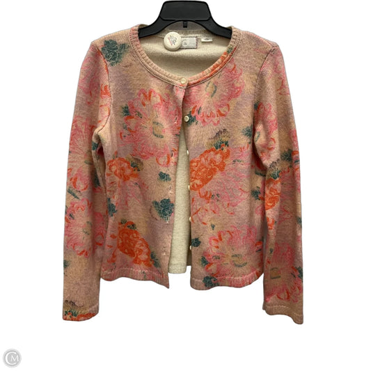 Cardigan By Anthropologie In Floral Print, Size: L