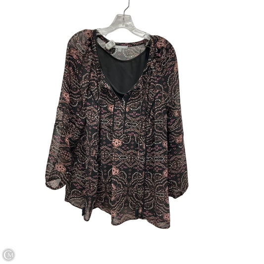 Top Long Sleeve By Daniel Rainn In Black, Size: 3x