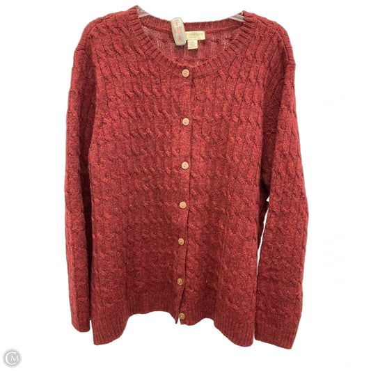 Cardigan By Appleseeds In Red, Size: 2x