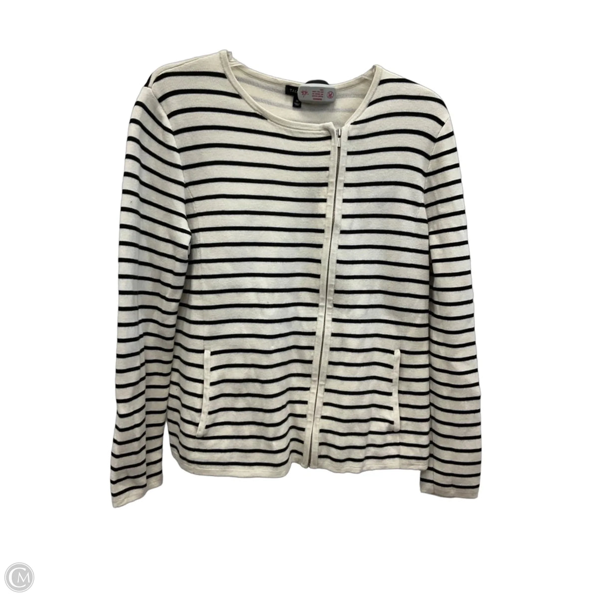 Top Long Sleeve By Talbots In Striped Pattern, Size: M