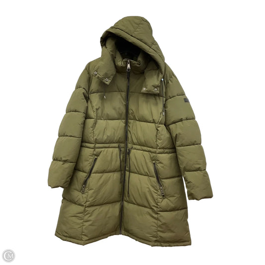 Coat Puffer & Quilted By Dkny In Green, Size: 2x