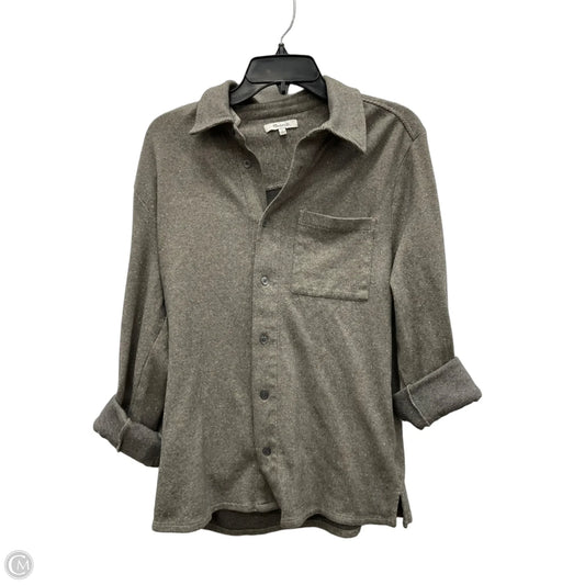 Blouse Long Sleeve By Madewell In Grey, Size: S