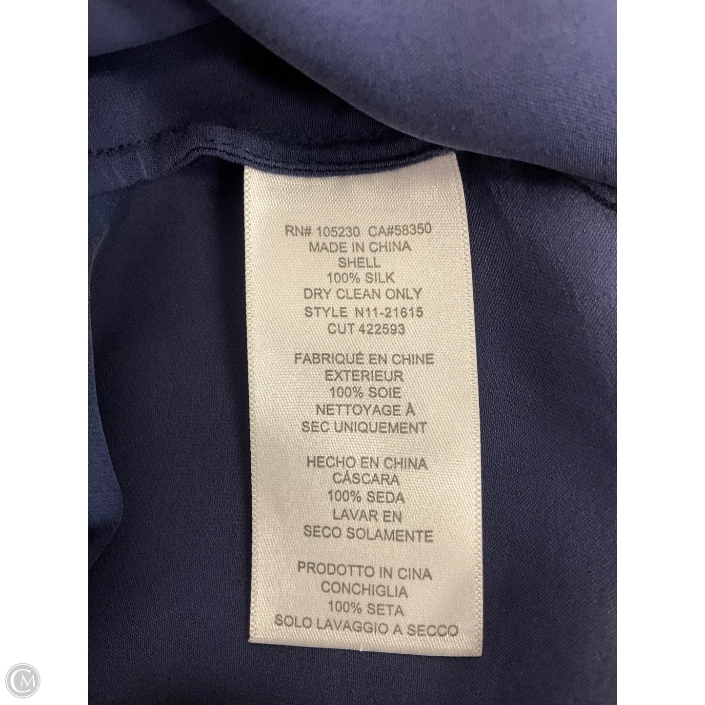 Blouse Short Sleeve By Joie In Navy, Size: S
