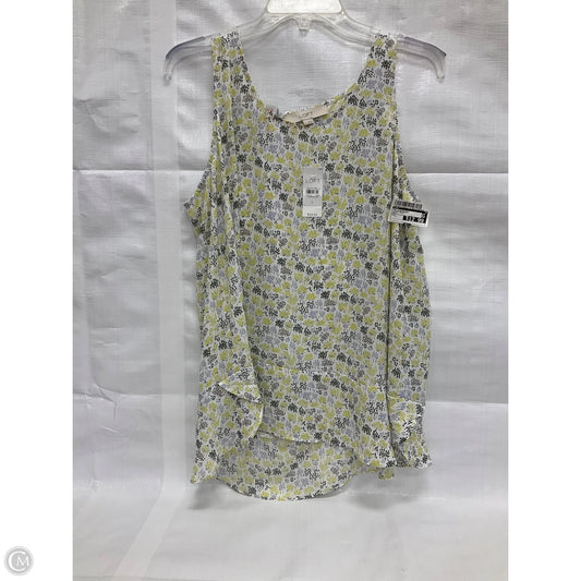 Top Sleeveless By Loft In Floral Print, Size: L