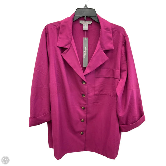 Blouse 3/4 Sleeve By Clothes Mentor In Purple, Size: 3x