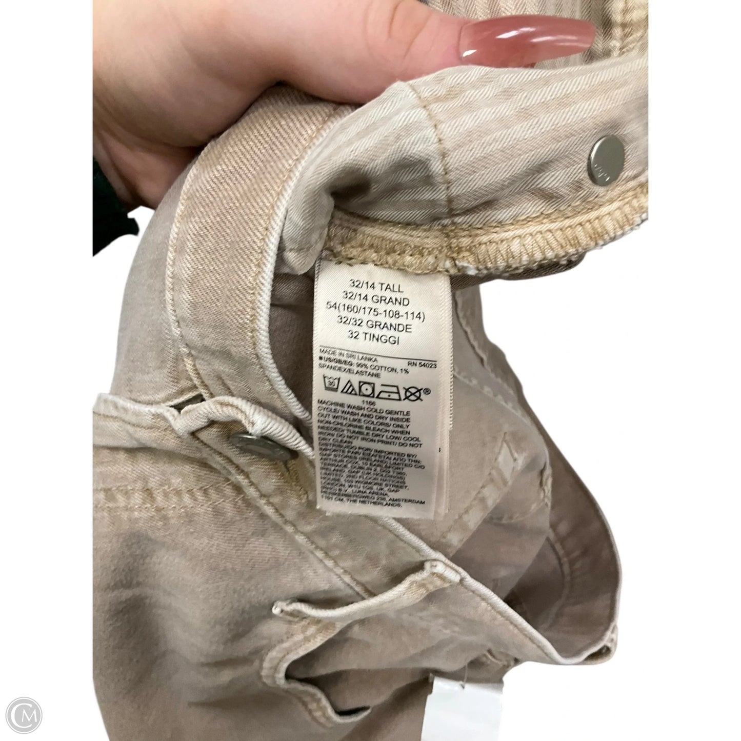 Jeans Straight By Gap In Tan, Size: 14