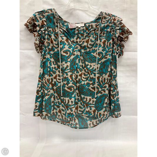 Top Sleeveless By House Of Harlow In Blue & Brown, Size: L