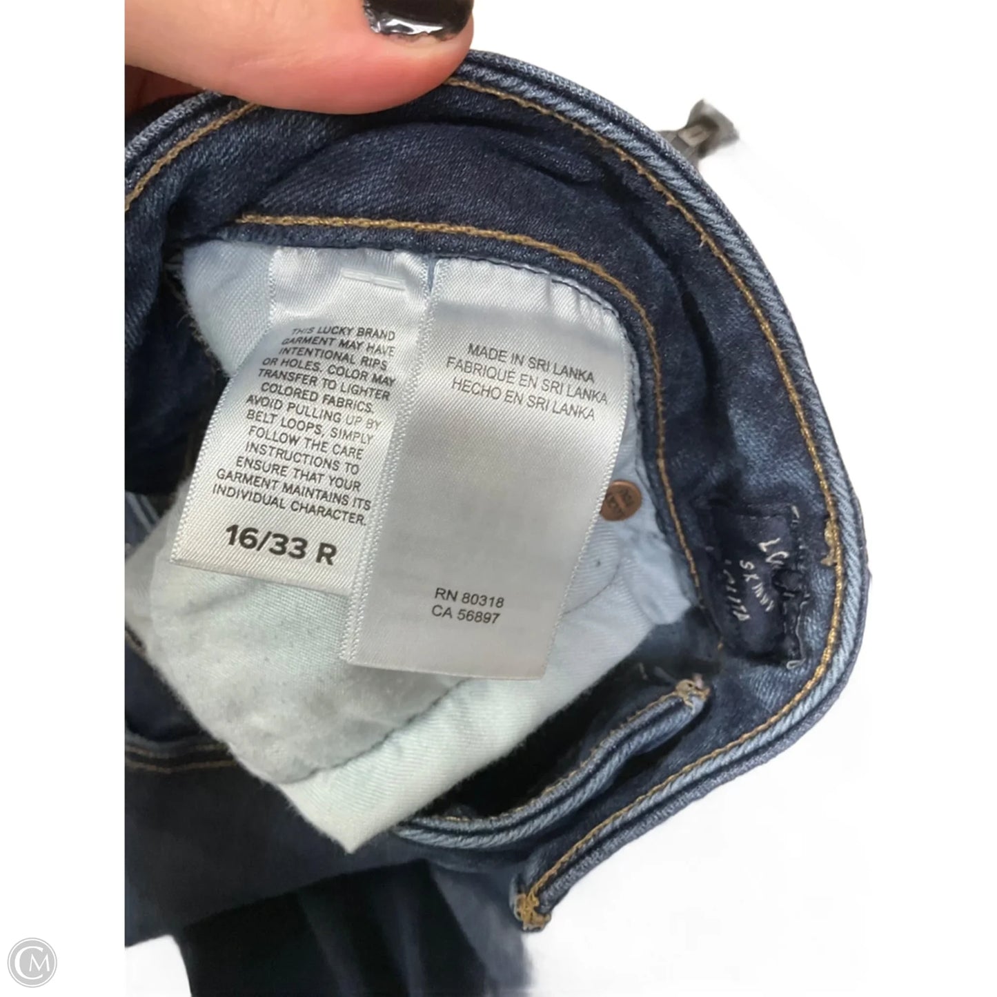 Jeans Skinny By Lucky Brand In Blue, Size: 16