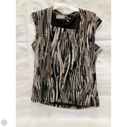 Top Sleeveless By Kasper In Black & Brown, Size: L