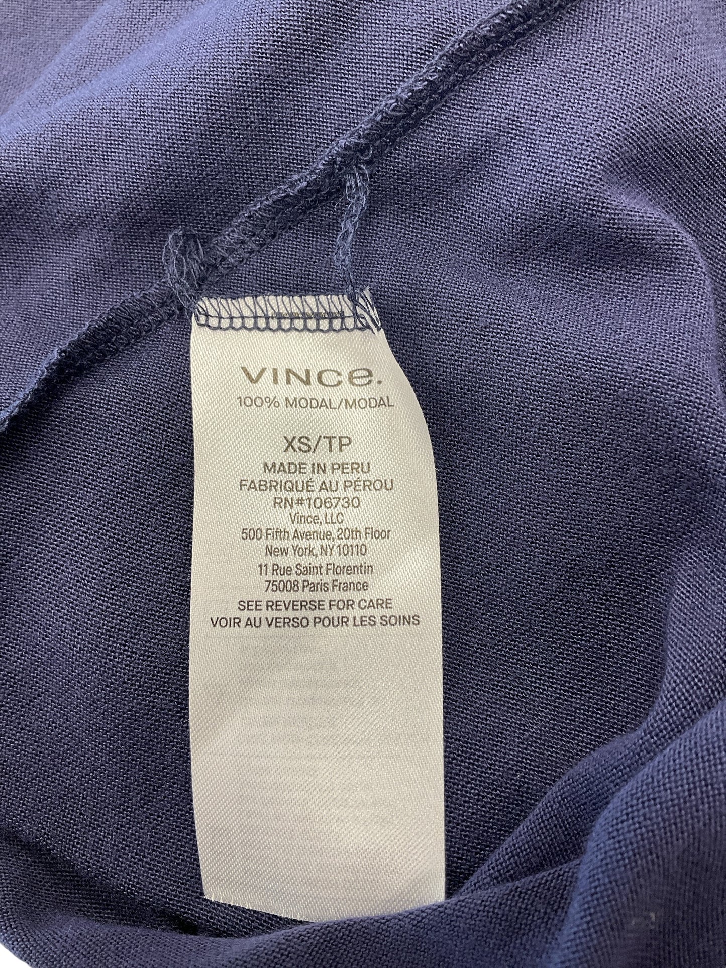 Top Short Sleeve By Vince In Blue, Size: S