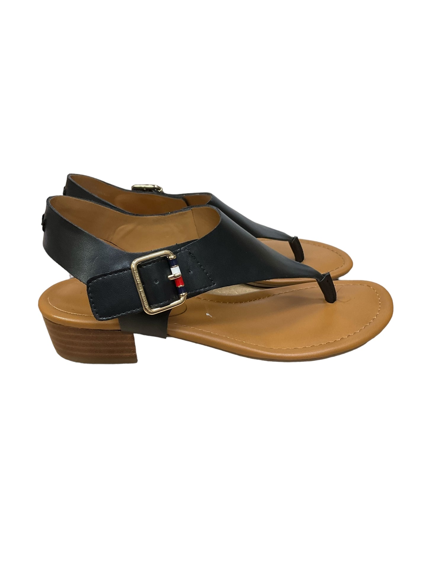 Black Sandals Flats Tommy Hilfiger, Size 7