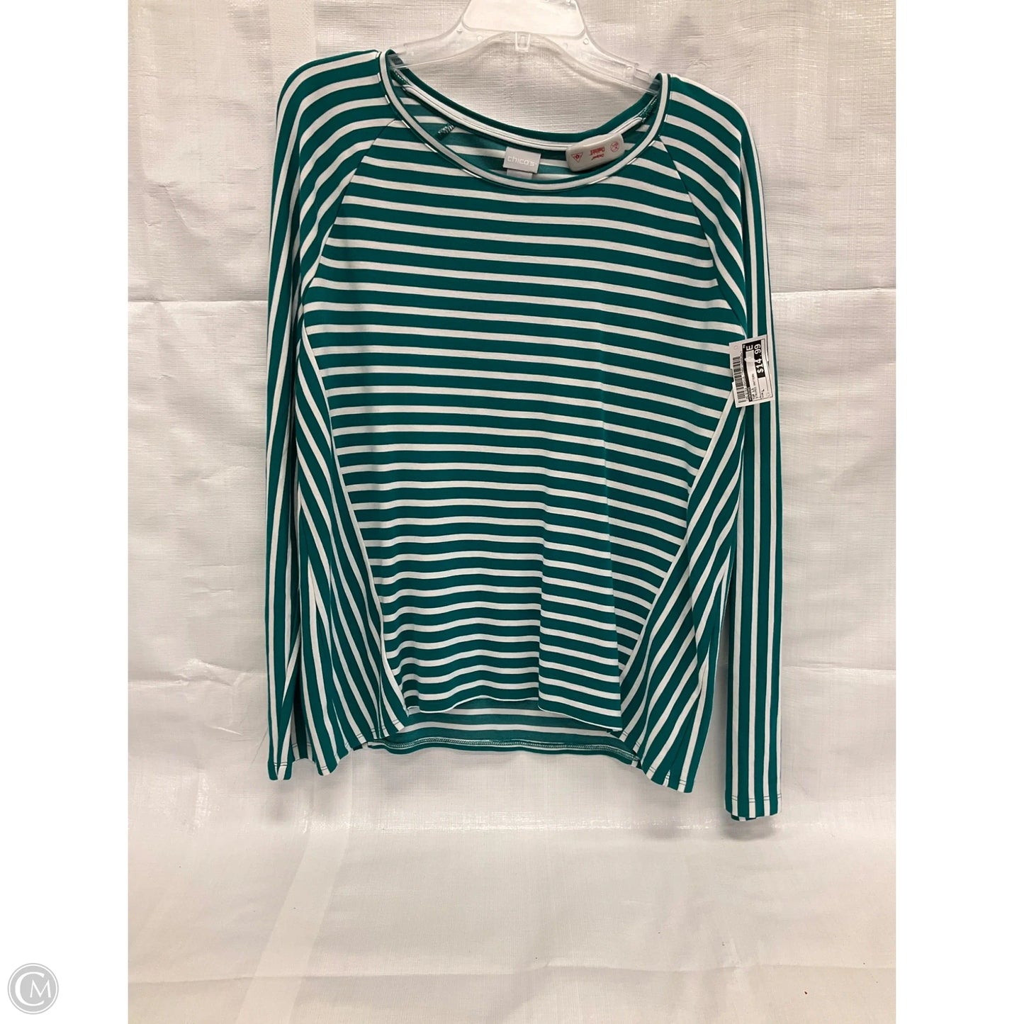 Top Long Sleeve By Chicos In Striped Pattern, Size: L