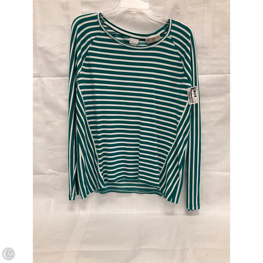 Top Long Sleeve By Chicos In Striped Pattern, Size: L