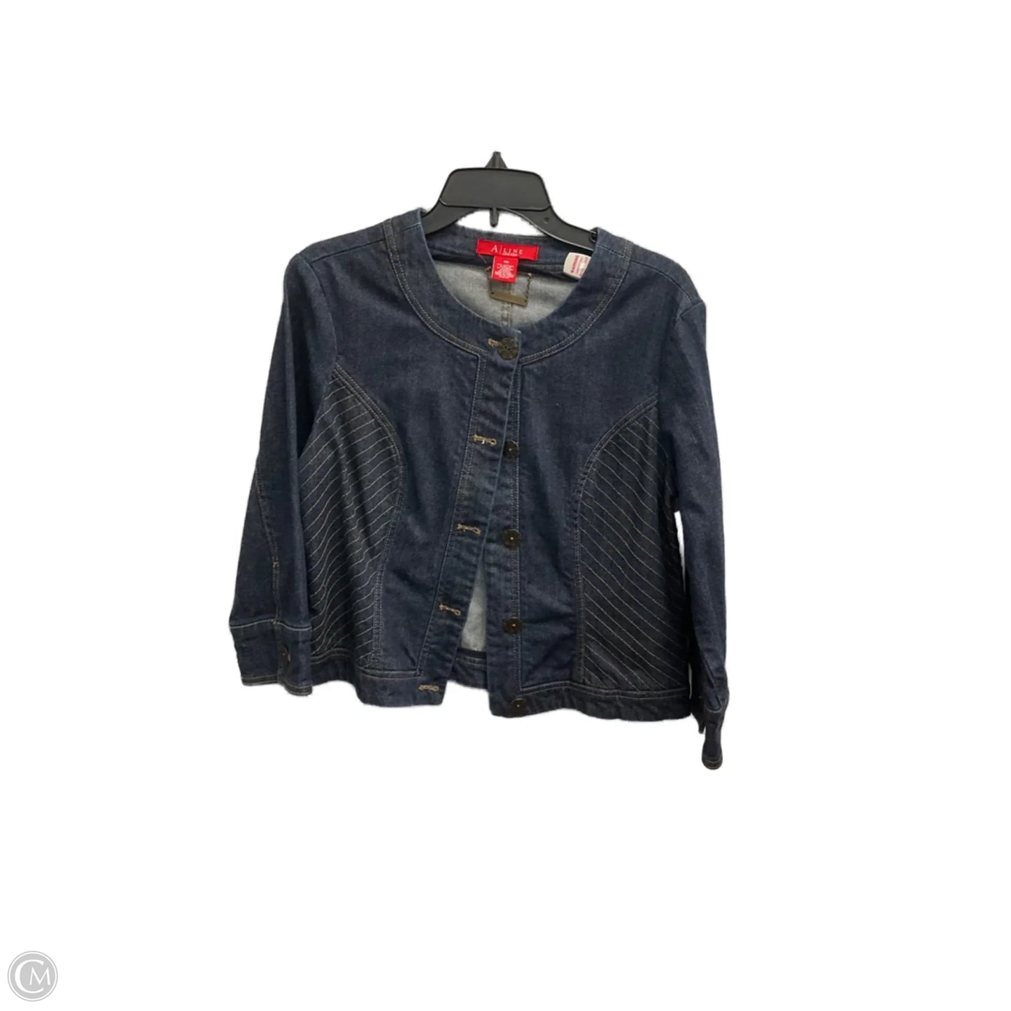 Jacket Denim By Anne Klein In Blue, Size: M