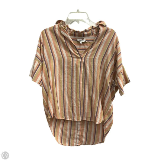 Top Short Sleeve By Madewell In Striped Pattern, Size: Xs
