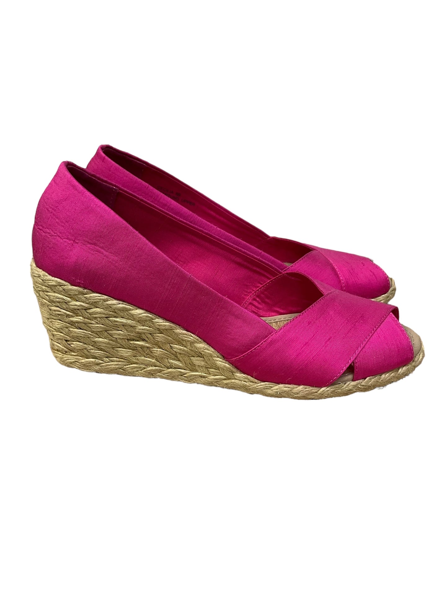 Pink Sandals Heels Wedge Lauren By Ralph Lauren, Size 8