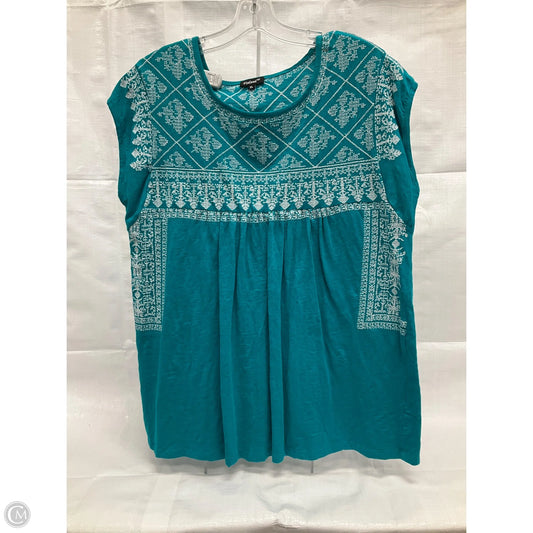 Top Sleeveless By Tolani In Teal, Size: Xl