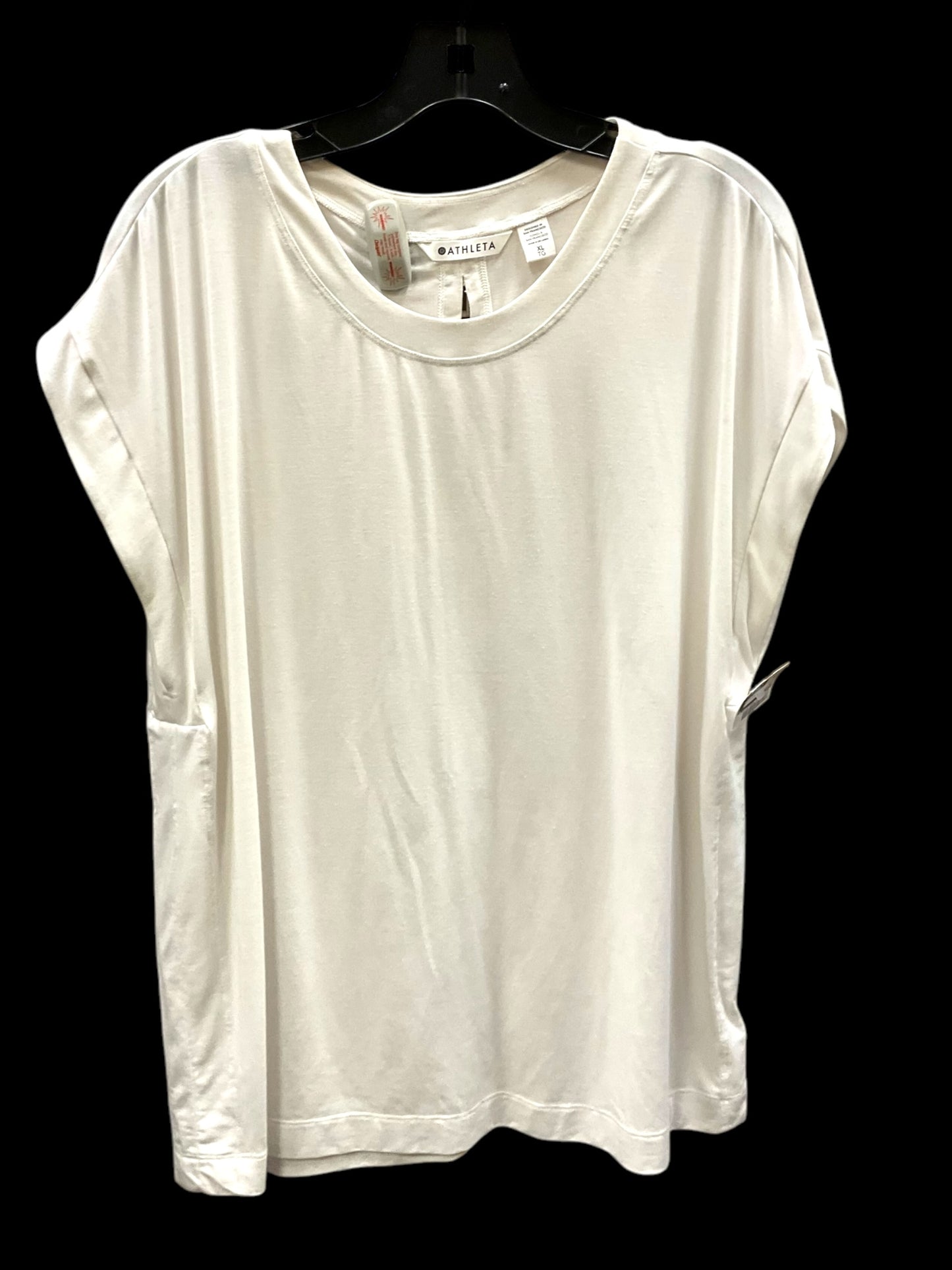 Athletic Top Short Sleeve By Athleta In White, Size: Xl