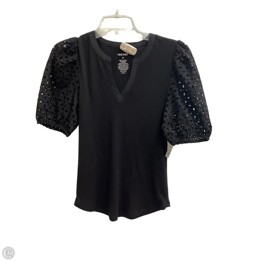 Top Short Sleeve By Nine West In Black, Size: M