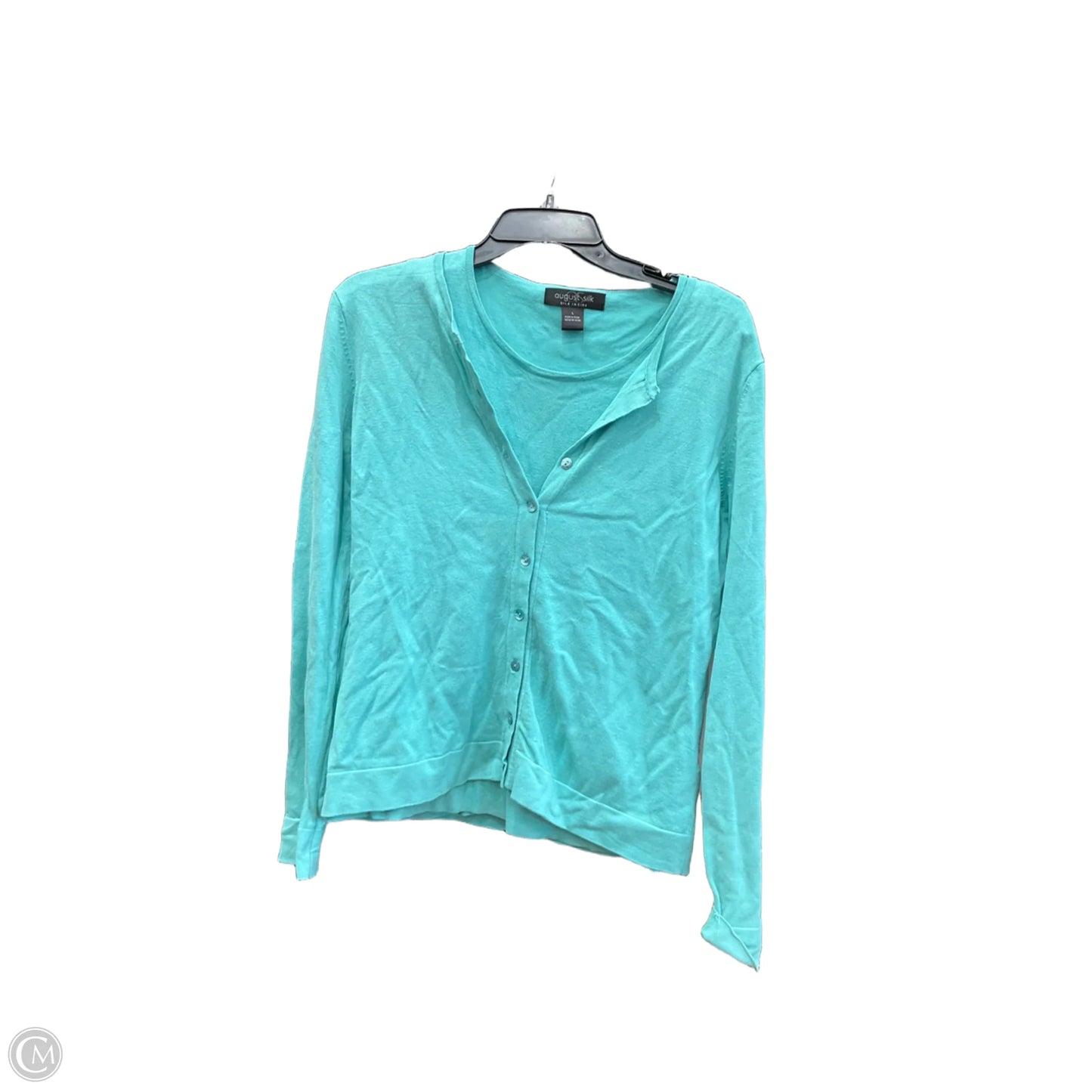 Top 2pc Long Sleeve By August Silk In Aqua, Size: L
