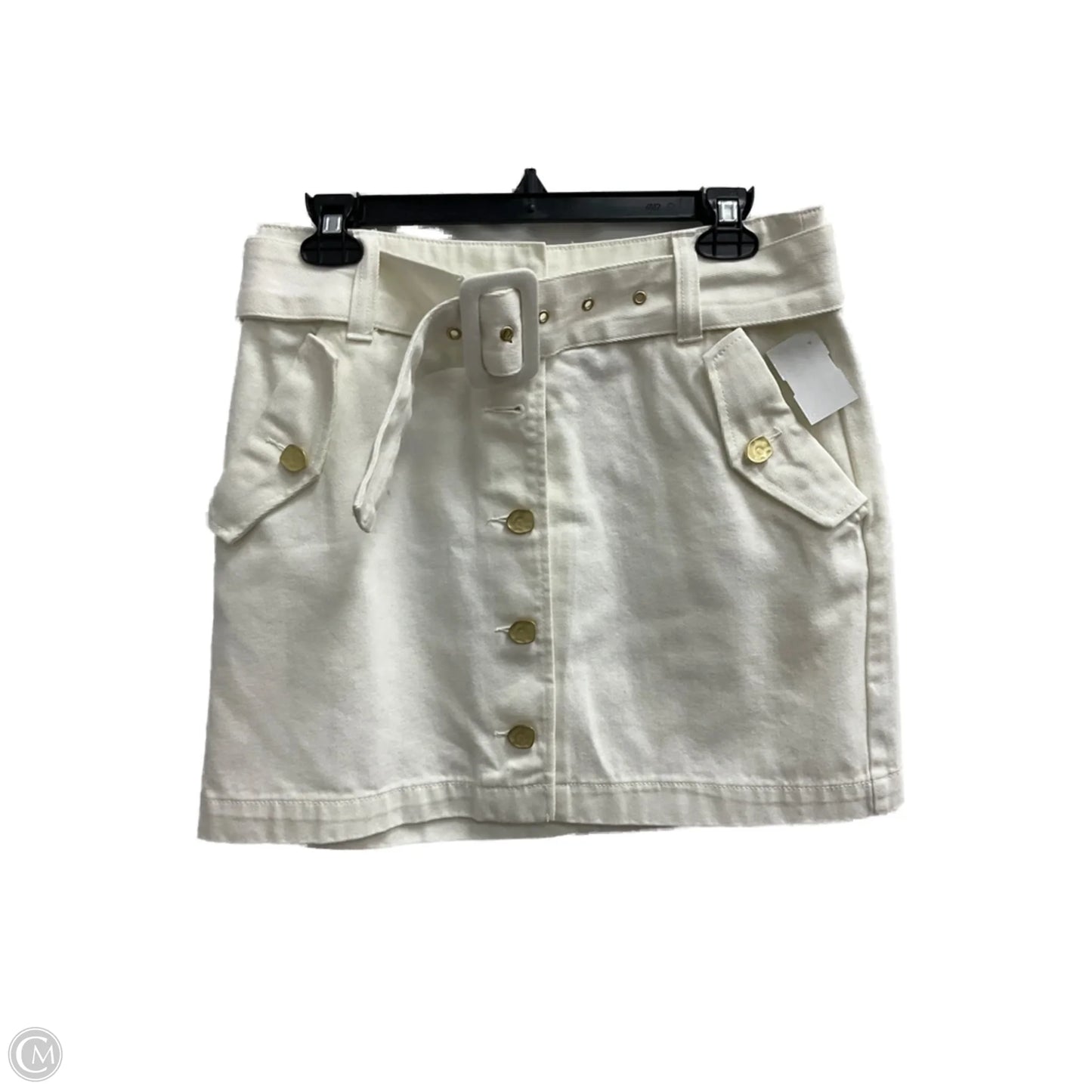 Skirt Mini & Short By Clothes Mentor In White Denim, Size: 8
