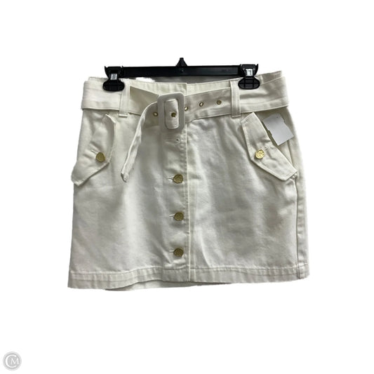 Skirt Mini & Short By Clothes Mentor In White Denim, Size: 8