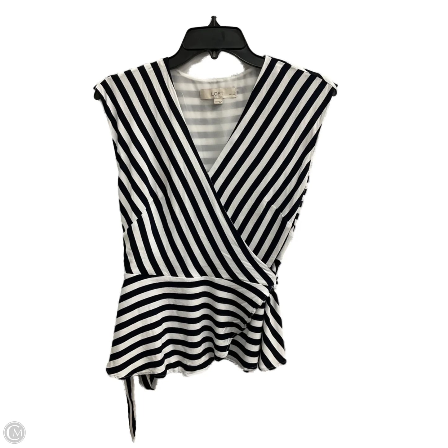 Top Sleeveless By Loft In Striped Pattern, Size: Xxsp