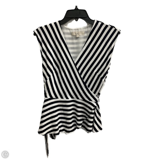 Top Sleeveless By Loft In Striped Pattern, Size: Xxsp