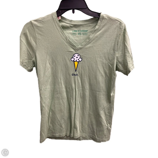 Top Short Sleeve By Life Is Good In Green, Size: Xs