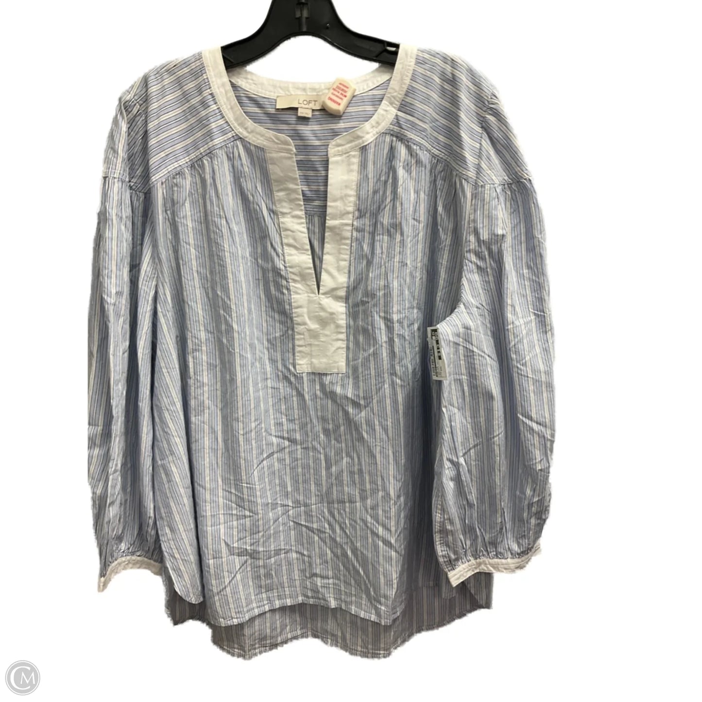 Top Long Sleeve By Loft In Striped Pattern, Size: Xxl