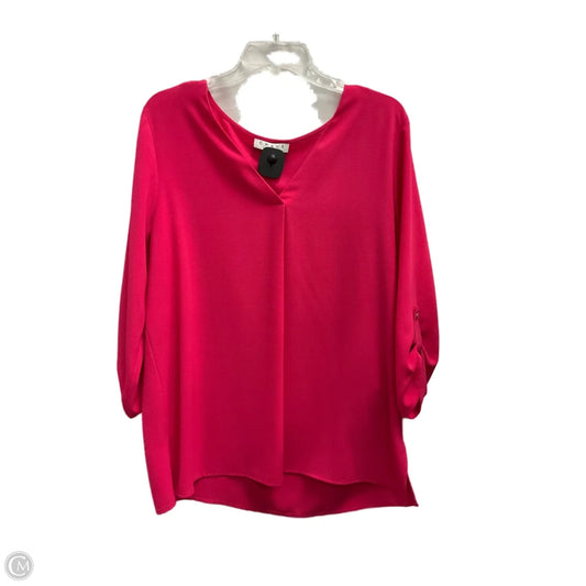 Top 3/4 Sleeve By Chaus In Pink, Size: L