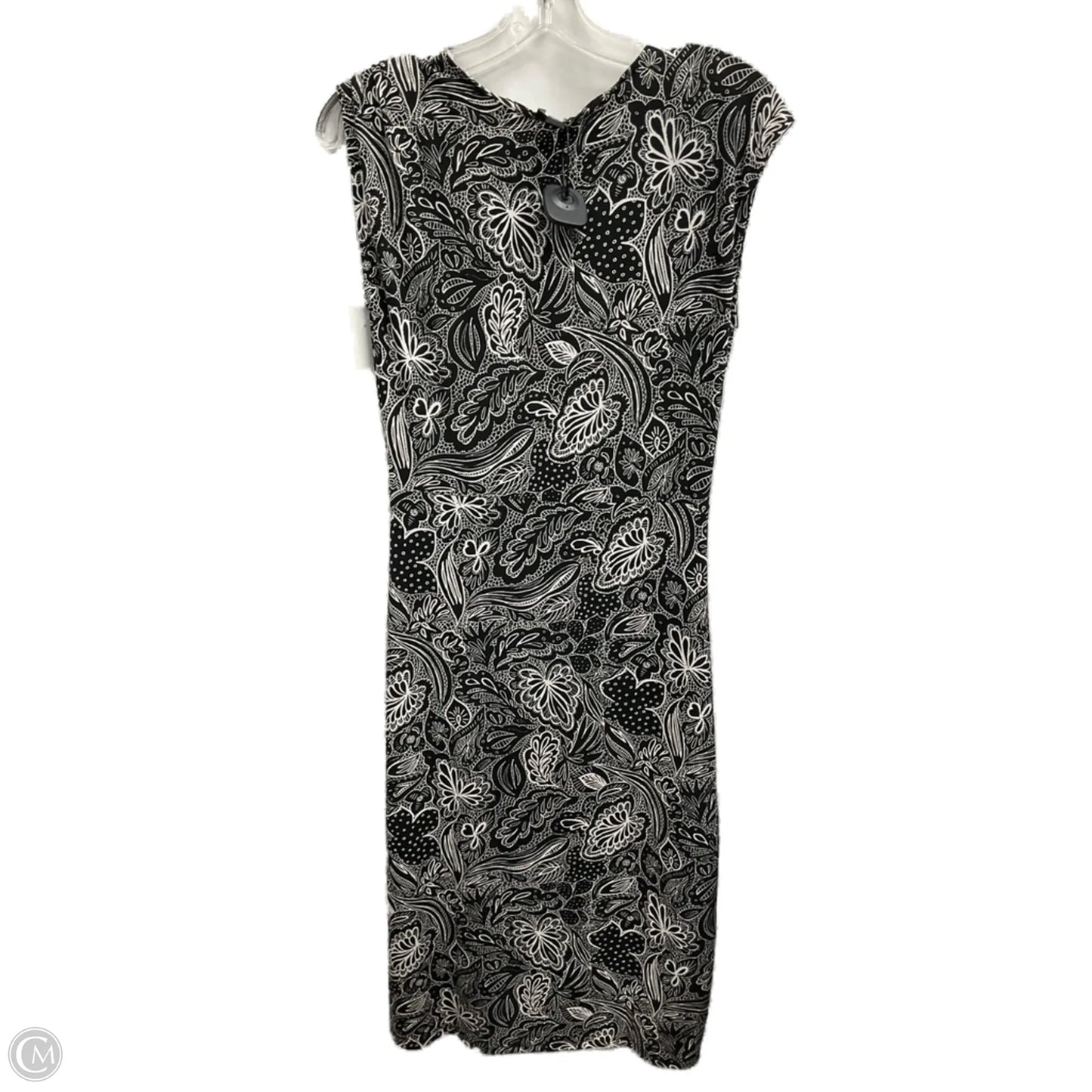Dress Casual Midi By Ann Taylor In Black & White, Size: M