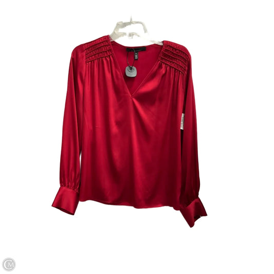 Top Long Sleeve By White House Black Market In Red, Size: M