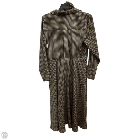 Dress Casual Midi By Banana Republic In Black & Gold, Size: S