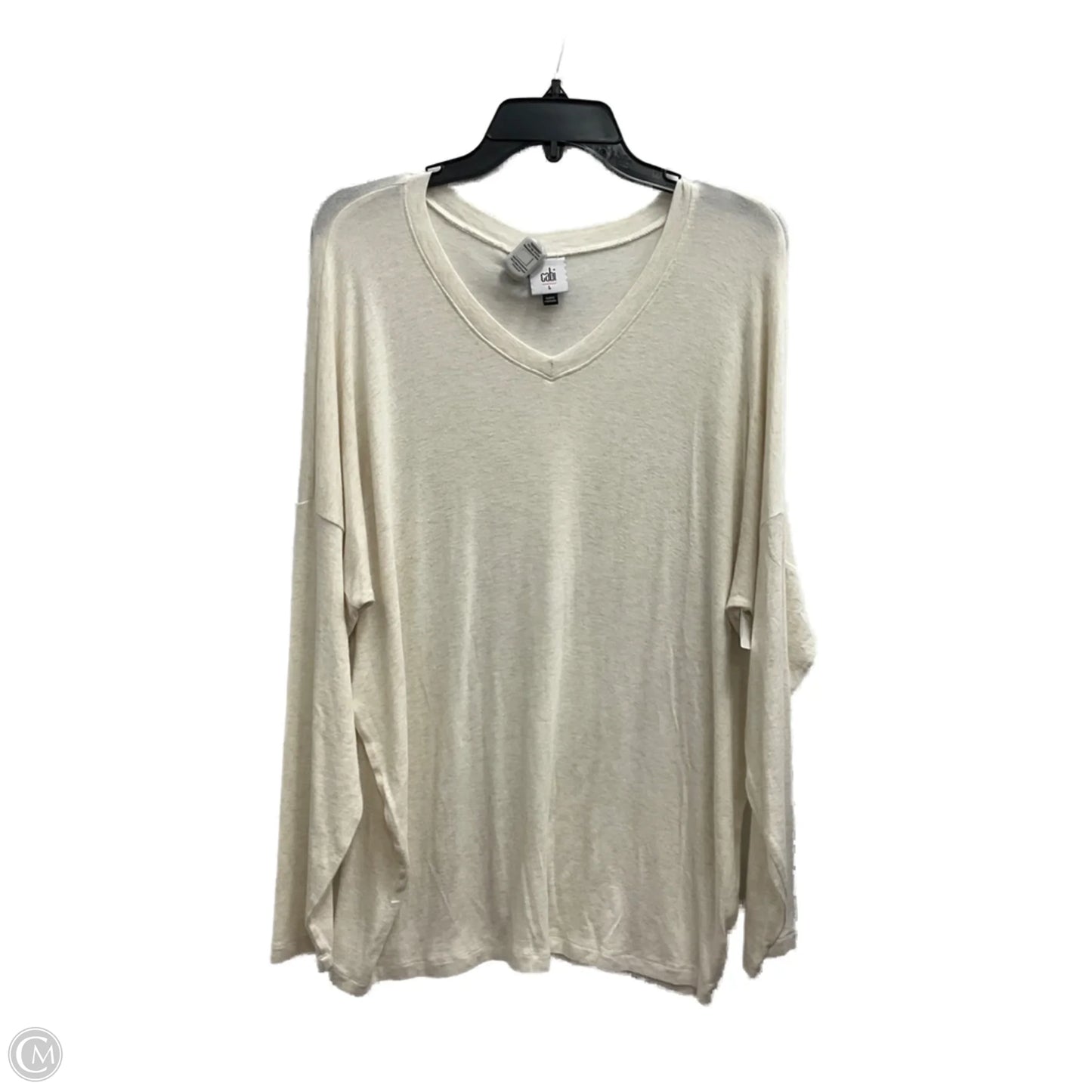 Top Long Sleeve By Cabi In Cream, Size: L