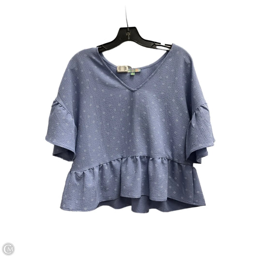 Top Short Sleeve By Good Luck Gem In Blue, Size: M