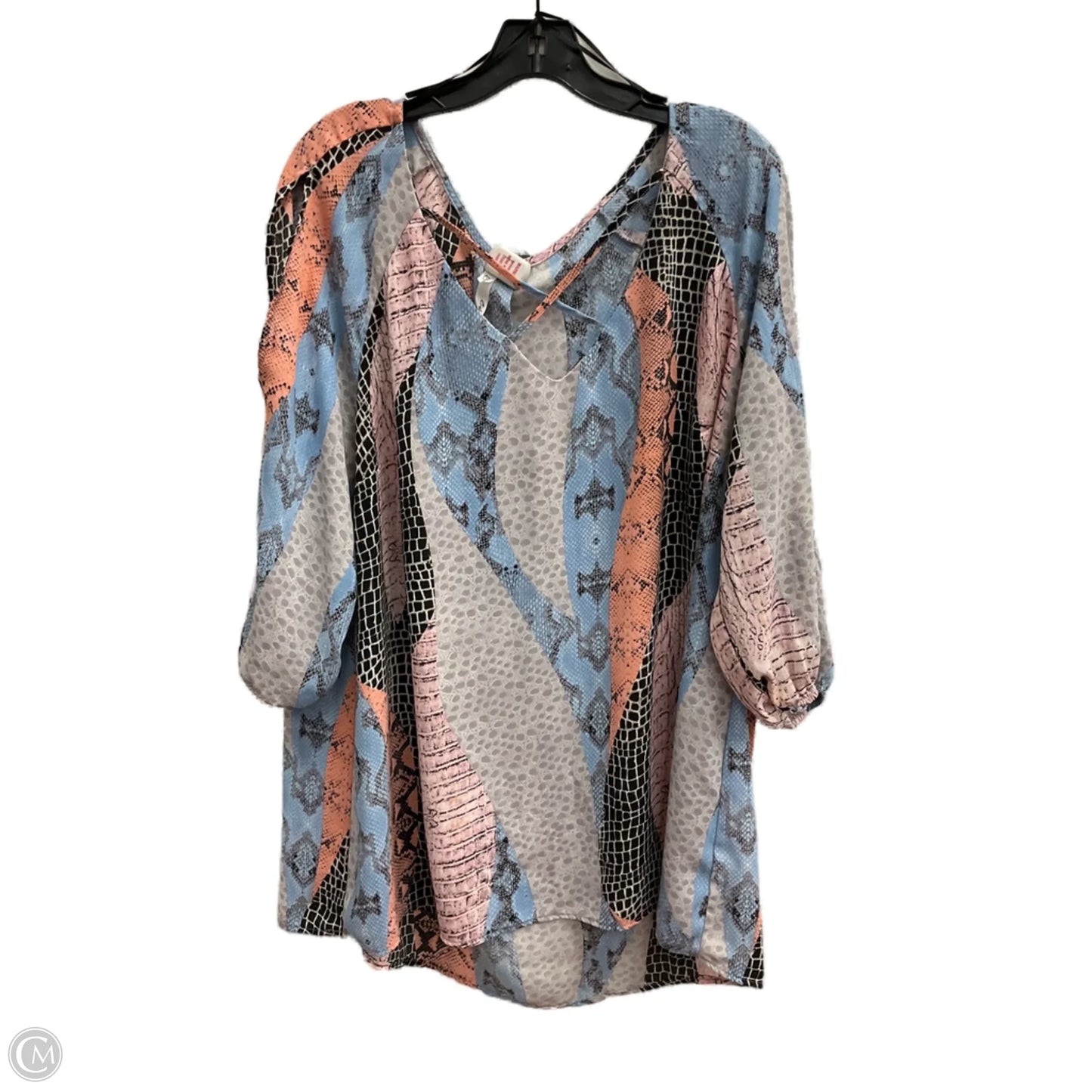 Top Long Sleeve By Ny Collection In Snakeskin Print, Size: 3x