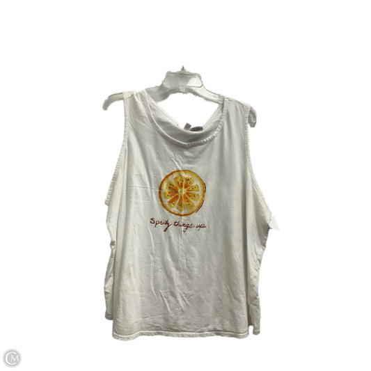 Top Sleeveless By Lc Lauren Conrad In White, Size: 1x