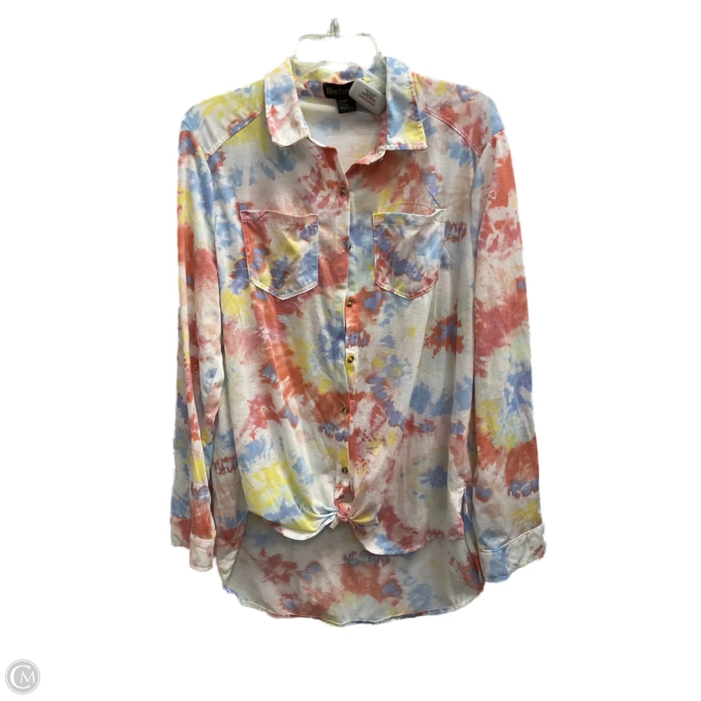 Top Long Sleeve By Clothes Mentor In Tie Dye Print, Size: 1x