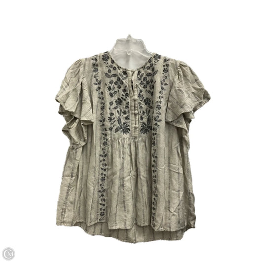 Top Short Sleeve By J. Jill In Beige, Size: L