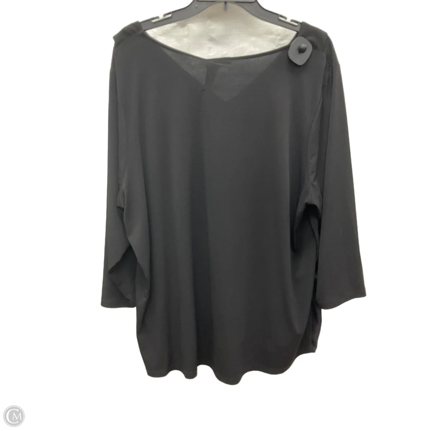Top 3/4 Sleeve By Calvin Klein In Black, Size: 2x