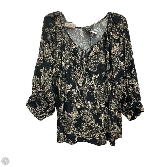 Top Long Sleeve By Karen Kane In Paisley Print, Size: 2x