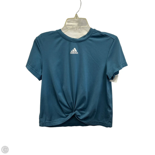 Athletic Top Short Sleeve By Adidas In Blue, Size: S