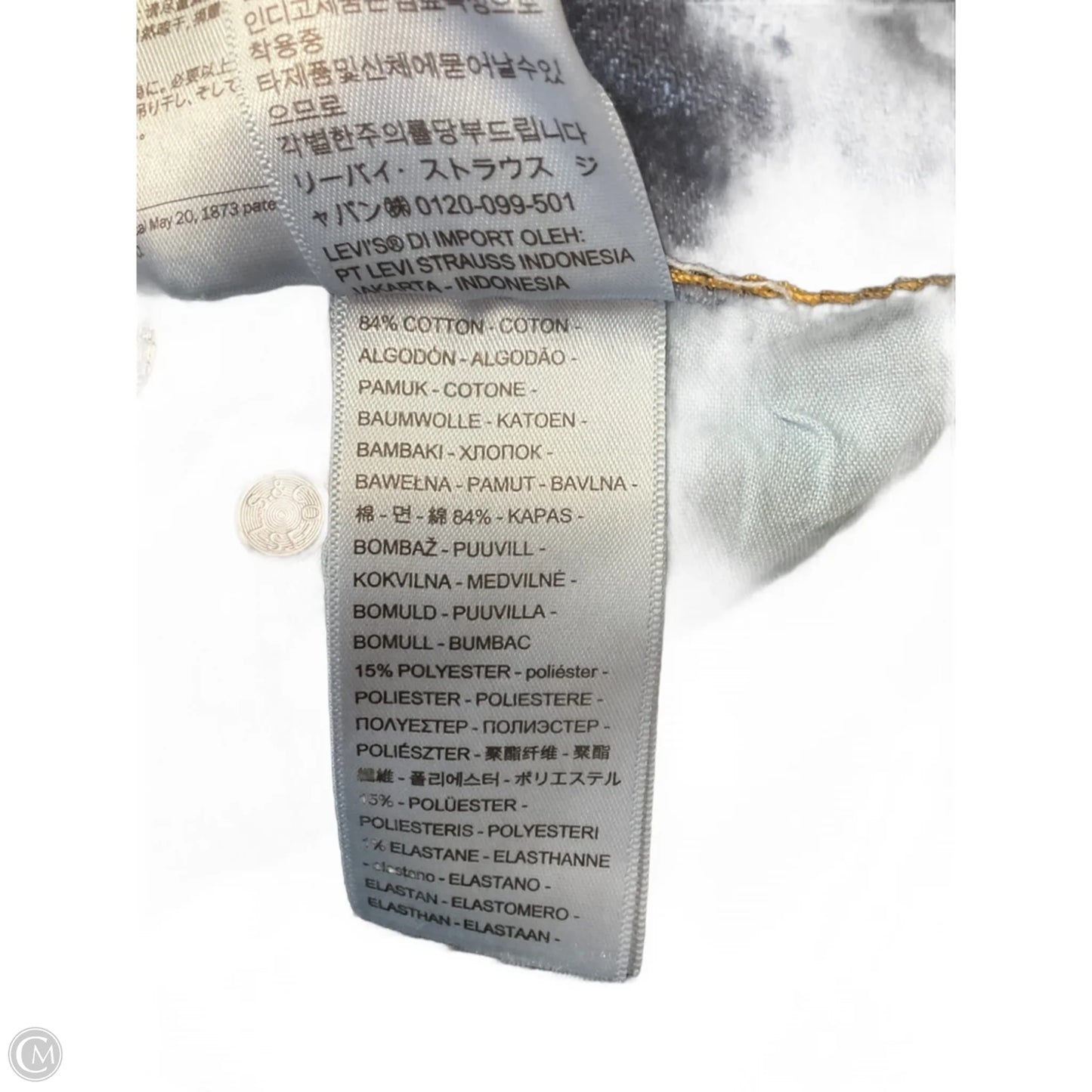 Jeans Straight By Levis In Blue Denim, Size: 4